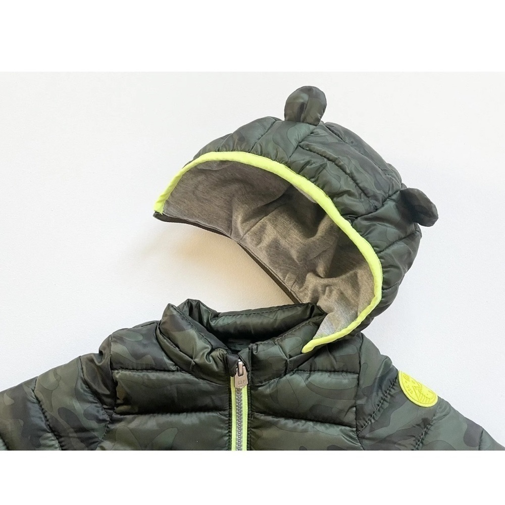Baby gap puffer coat size 18-24 months camp green hooded insulated winter​​​​​​​ - Picture 2 of 6